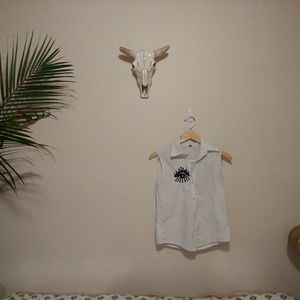 Embroidered eyeball tank